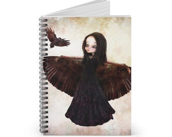 The Crow Journal - Art by Jessica von Braun - Spiral Notebook - Ruled Line
