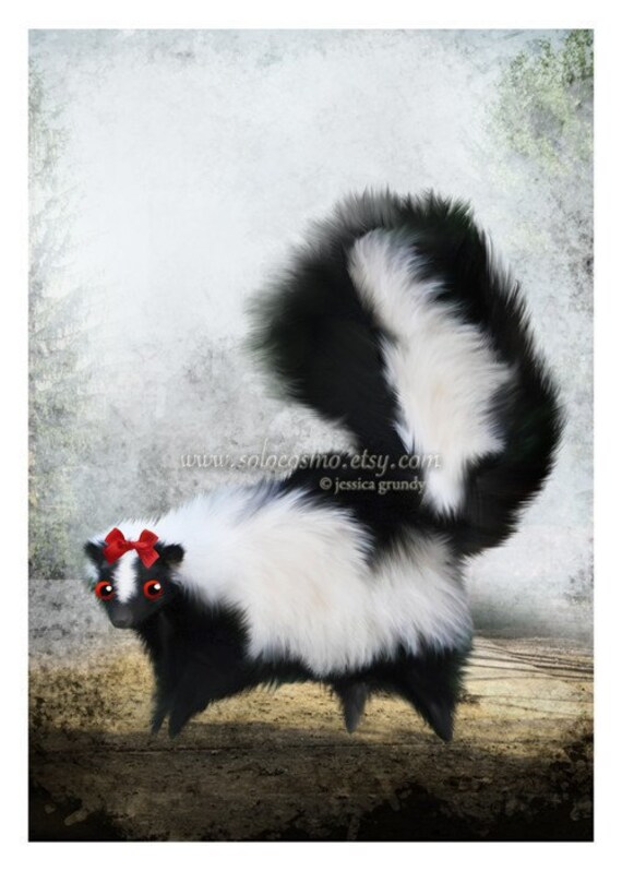 5x7 Premium Art Print ms. Skunk on Her Own Small | Etsy