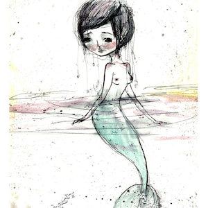 5x7 fine art print - "Mermaid" - artwork by Jessica von Braun - Watercolor print