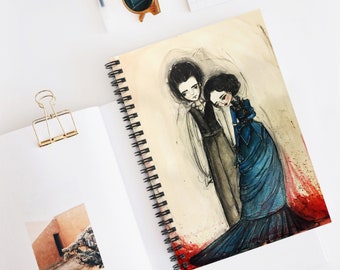 Crimson Peak Journal - Art by Jessica von Braun - Spiral Notebook - Ruled Line - Watercolor