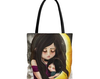 Goodnight Baby - Tote Bag - By Jessica von Braun - Three Sizes - Mother Daughter Purse - Mommy and Baby Carry all bag