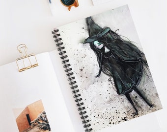 Elphaba - Bruja malvada - Mago de Oz - Cuento de hadas y canciones infantiles - Cuaderno de espiral - Línea reglada