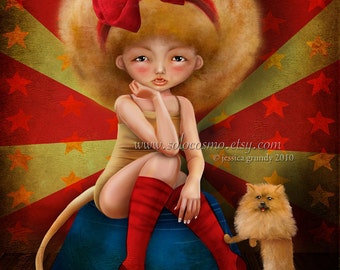 Lioness Girl Circus Freak Performer Art Print "Ferocious" Fine Art 8x10, 9x12, 11x17 Premium Print  - Jessica von Braun Art