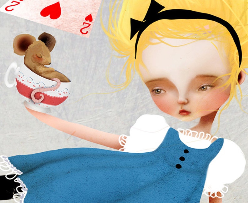 Fine Art Print Alice and the Hatter Medium to Large prints Premium Giclee Print of Original Artwork Jessica von Braun Wonderland image 2