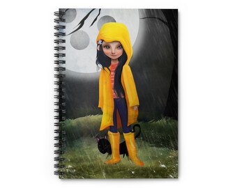 Coraline Journal - Kunst door Jessica von Braun - Spiraal Notebook - Regellijn
