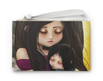 Goodnight Baby Clutch - Art bag by Jessica von Braun - Vegan bag - Money Bag - Change Purse - Mother Daughter Art