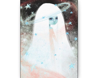 Space Canvas Print - Gallery Wrap Canvas print - Fine Art print by Jessica von Braun - Pop Lowbrow Art - Surreal Lowbrow Art - Alien Print