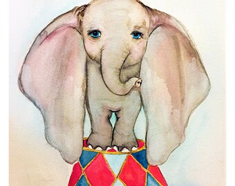 Limited edition HAND EMBELLISHED print run 'Dumbo' 11x17 - Large Sized - Limited to 100 total- numbered and signed by Jessica von Braun
