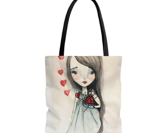 In My Heart - Tote Bag - By Jessica von Braun - Three Sizes - Mommy and Me Artwork Tote