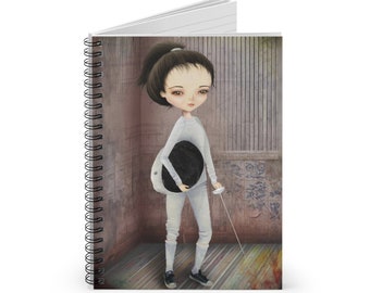 The Fencer Journal - Art by Jessica von Braun - Spiral Notebook - Ruled Line
