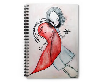 Eyebrows Journal - Art by Jessica von Braun - Spiral Notebook - Ruled Line - Mommy and me Art - Watercolor Drawing