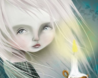 5x7 Fine Art Print - 'Haunt' - Cute Little Ghost Girl - Small Sized Art Print by Jessica Grundy
