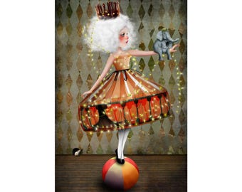 Carnivale - Poster - Matte Vertical Posters - Multi Sized - Fine Art Print - Jessica von Braun - Circus Carnival Girl