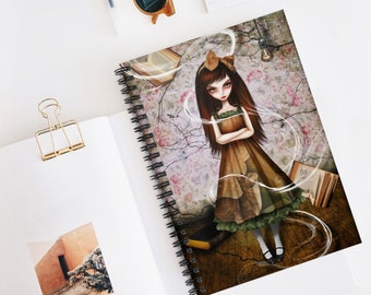 Jenny Journal - Art by Jessica von Braun - Spiral Notebook - Ruled Line - Alice in Wonderland Art