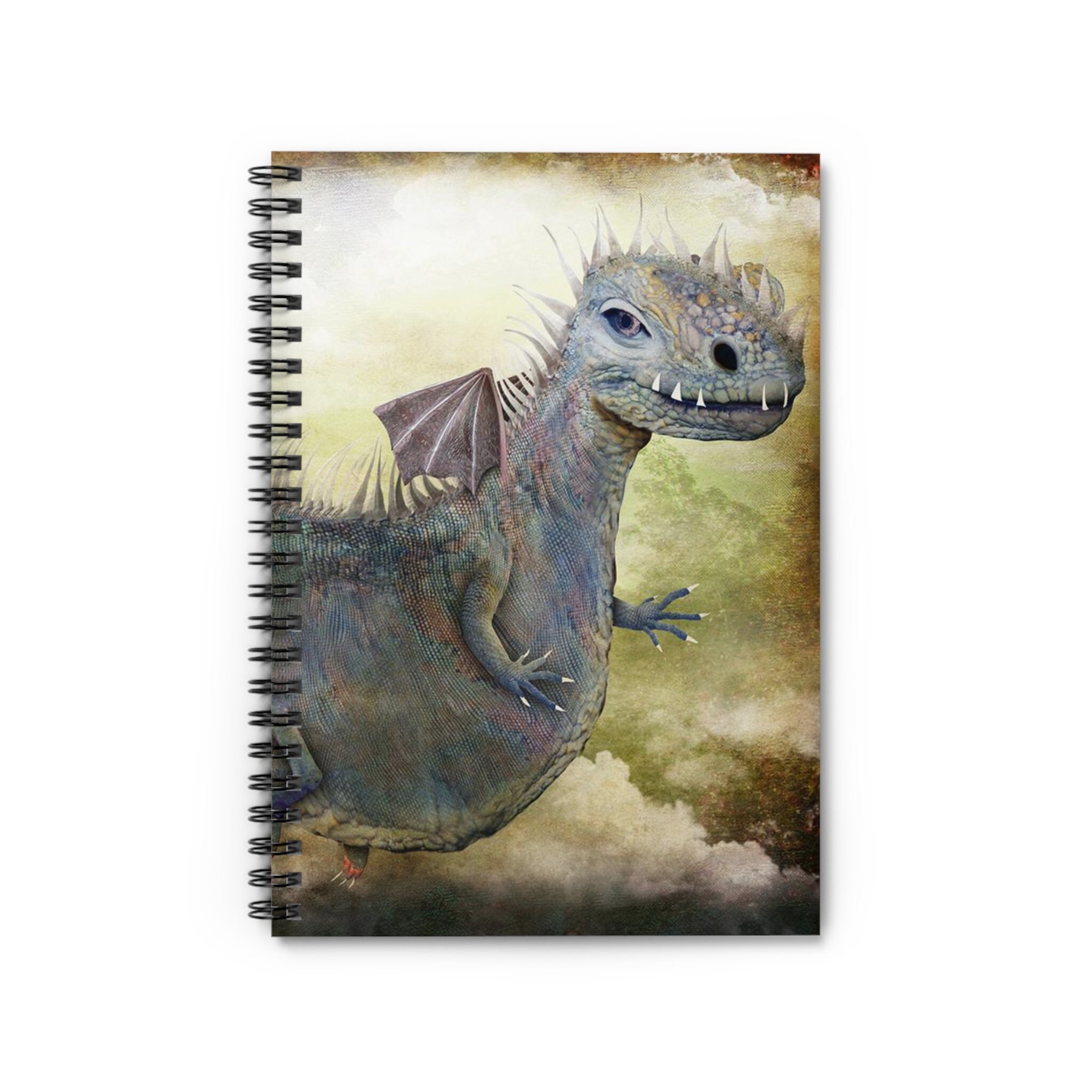 Domino Journal - Art by Jessica von Braun - Spiral Notebook - Ruled Line - Lavender Dragon