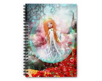 Glinda the Good  Watercolor Journal - Art by Jessica von Braun - Spiral Notebook - Ruled Line - Glinda the Good Witch - Wizard of Oz