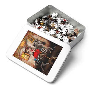 Carousel Dreams Puzzle Original Artwork by Jessica von Braun - Matching tin box - Jigsaw Puzzle (30, 110, 252, 500,1000)
