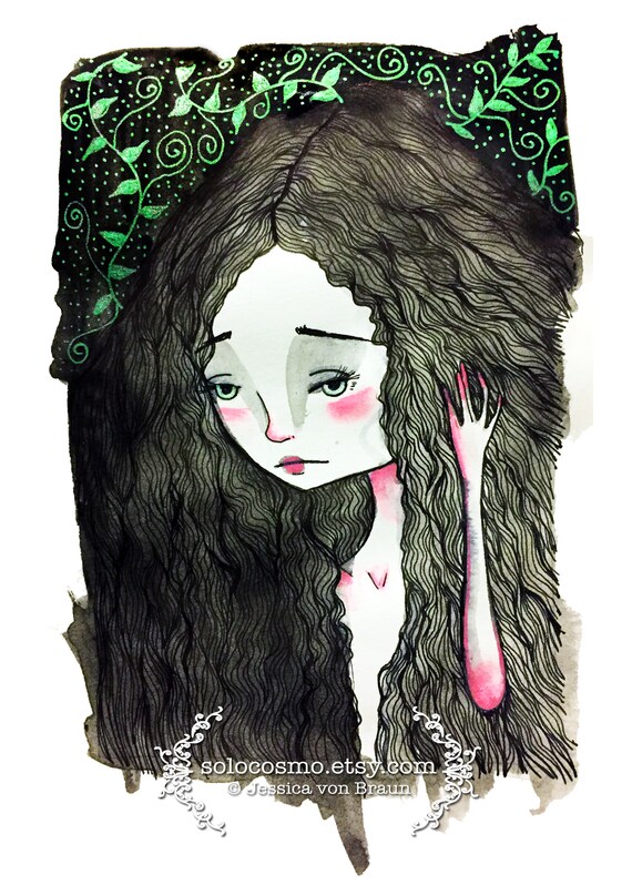 Jessica von Braun /'Golden Fawn/' Artists Trading Card Sized Print Mini fine Art Print ACEOATC Lowbrow Artwork