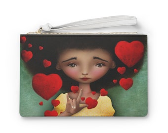 Gesture Clutch - Art bag by Jessica von Braun - Vegan bag - Money Bag - Change Purse - American Sign Language Art - ASL