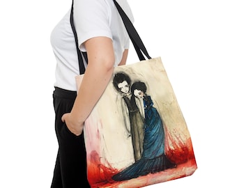 Crimson Peak Double Sided Tote Purse - Creepy Cute Watercolor Art - By Jessica von Braun - Three Sizes