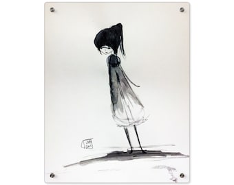 Winnie Acrylic Wall Art Panel - Ready to Hang Acrylic Print by Jessica von Braun - Solocosmo Art - Mixed Media - Pop Art - Lowbrow