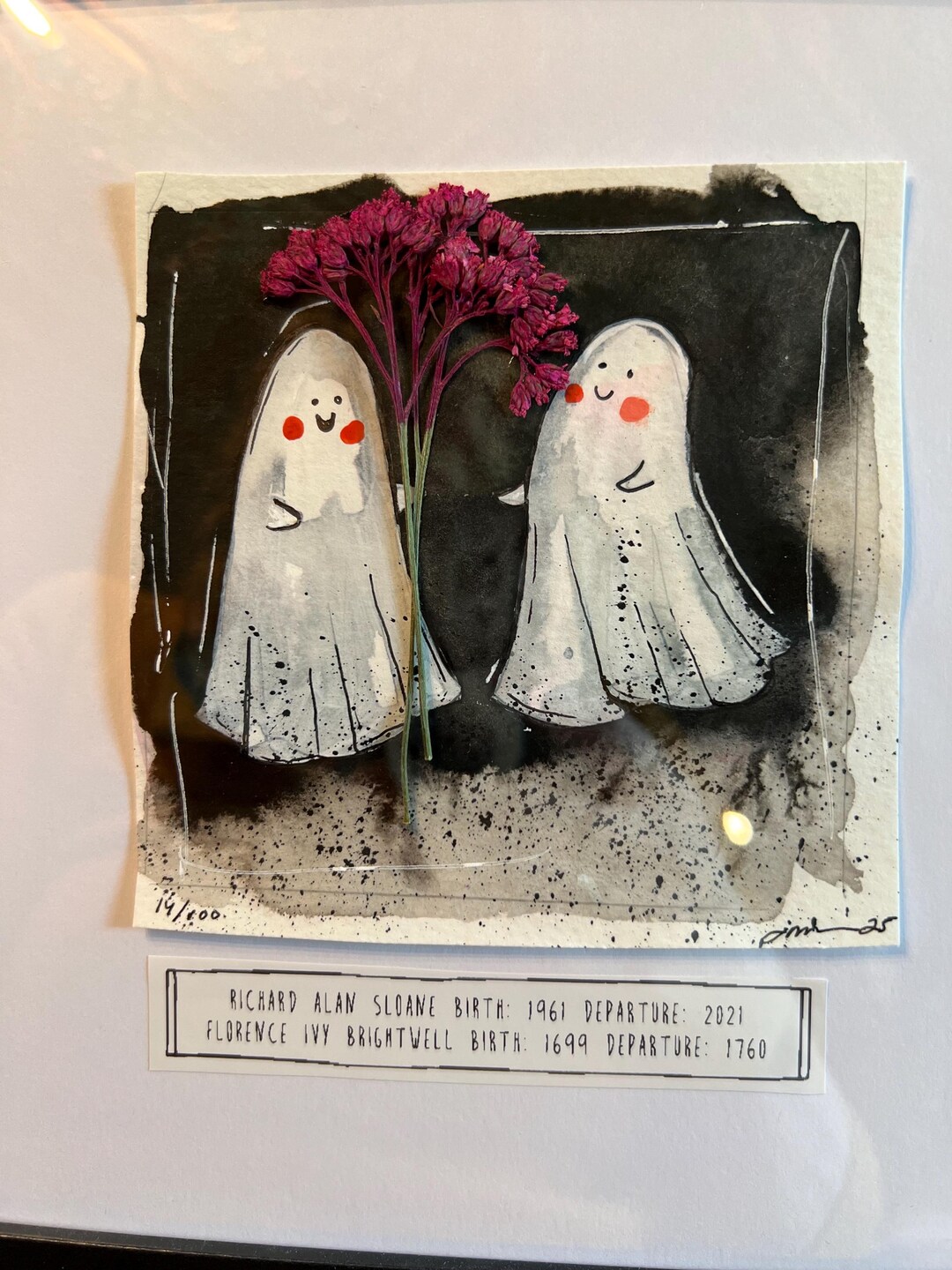 Original Painting - Adoptable Ghost Pair - by Jessica Von Braun - 8x8 ...
