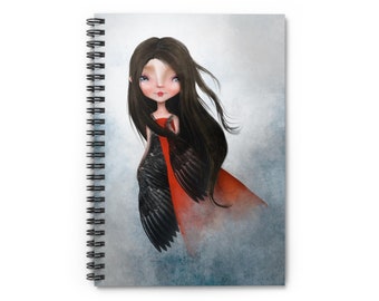 Amber Jeanne Takes Flight Journal - Art by Jessica von Braun - Spiral Notebook - Ruled Line