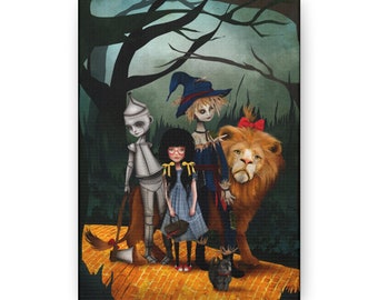 The Yellow Brick Road Canvas Print - Gallery Wrap Canvas print - Lowbrow Fine Art print by Jessica von Braun - Wizard of Oz Art - Dorothy