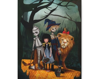 SIGNED - ONE LEFT - The Yellow Brick Road Canvas Print - Gallery Wrap - Art print by Jessica von Braun - Wizard of Oz Art - Dorothy