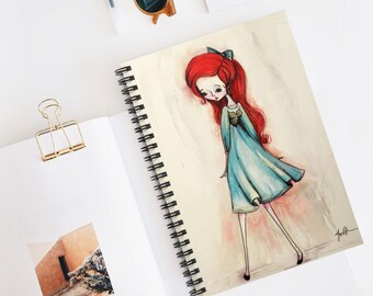 The little Mermaid Journal - Art by Jessica von Braun - Spiral Notebook - Ruled Line