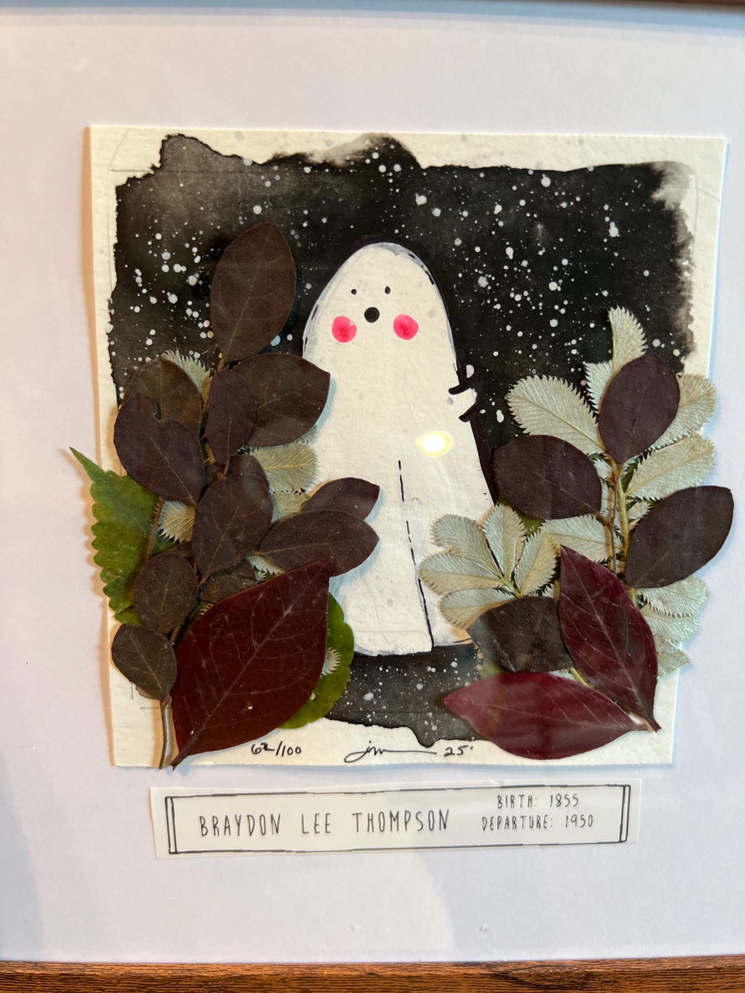 Original Painting - Adoptable Ghost - by Jessica Von Braun - 8x8 Framed ...