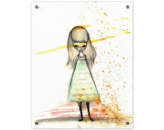 Sister Wall Art Panel - Ready to Hang Acrylic Print by Jessica von Braun - Solocosmo Art - Mixed Media - Pop Art - Lowbrow - Big Eye Girl