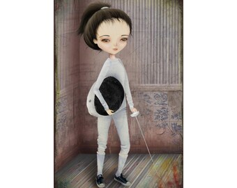 The Fencer - Poster - Matte Vertical Posters - Multi Sized - Fine Art Print - Jessica von Braun