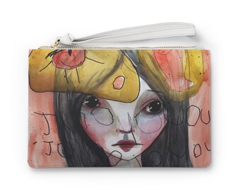 Juneau Dreams Clutch - Art bag by Jessica von Braun - Vegan bag - Money Bag - Change Purse - Mommy and Me Artwork - Drawing