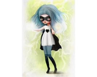 Juno - Poster - Matte Vertical Posters - Multi Sized - Fine Art Print - Jessica von Braun - Super Hero Girl