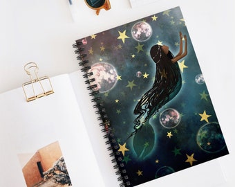 Daughter of the Sky Mermaid Journal - Art by Jessica von Braun - Spiral Notebook - Ruled Line