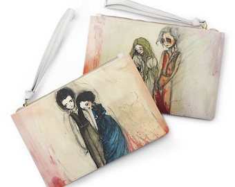 Crimson Peak Double Sided Clutch Bag - Creepy Cute Art - Art bag by Jessica von Braun - Vegan bag - Money Bag
