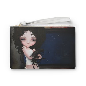 Best Friends Forever Clutch Bag - Ellen Ripley and Baby Xenomorph - Art bag by Jessica von Braun - Vegan bag - Money Bag - Change Purse