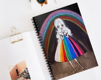Babe Rainbow Journal - Art by Jessica von Braun - Spiral Notebook - Ruled Line