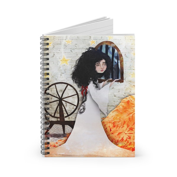 Millers Daughter Journal - Art by Jessica von Braun - Spiral Notebook - Ruled Line - Rumpelstiltskin Fairy Tale art