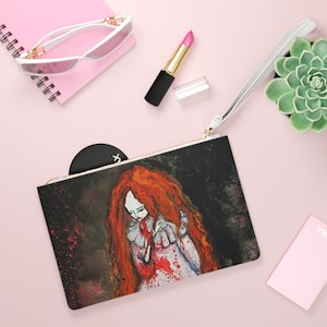 Lucy Clutch - Art bag by Jessica von Braun - Vegan bag - Money Bag - Change Purse - Bram Stokers Dracula Watercolor Art