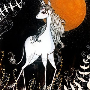 Limited edition print run 'The Last Unicorn' Amalthea 8.5x11 edition of 50 EACH fine art prints, signed, numbered. image 1