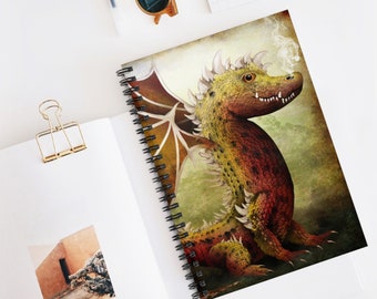 Louis Journal - Art by Jessica von Braun - Spiral Notebook - Ruled Line - Fairy Tale Fantasy Artwork - Dragon Art