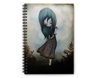 Baby Blue Journal - Art by Jessica von Braun - Spiral Notebook - Ruled Line