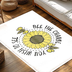 Bee The Change Rug, Non Slip Rug, Washable Lightweight Entryway Mat