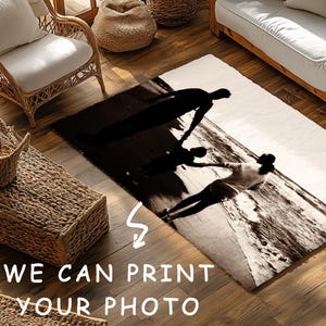 Alfombra con foto personalizada, diseño de logotipo personalizado, alfombra con retrato familiar