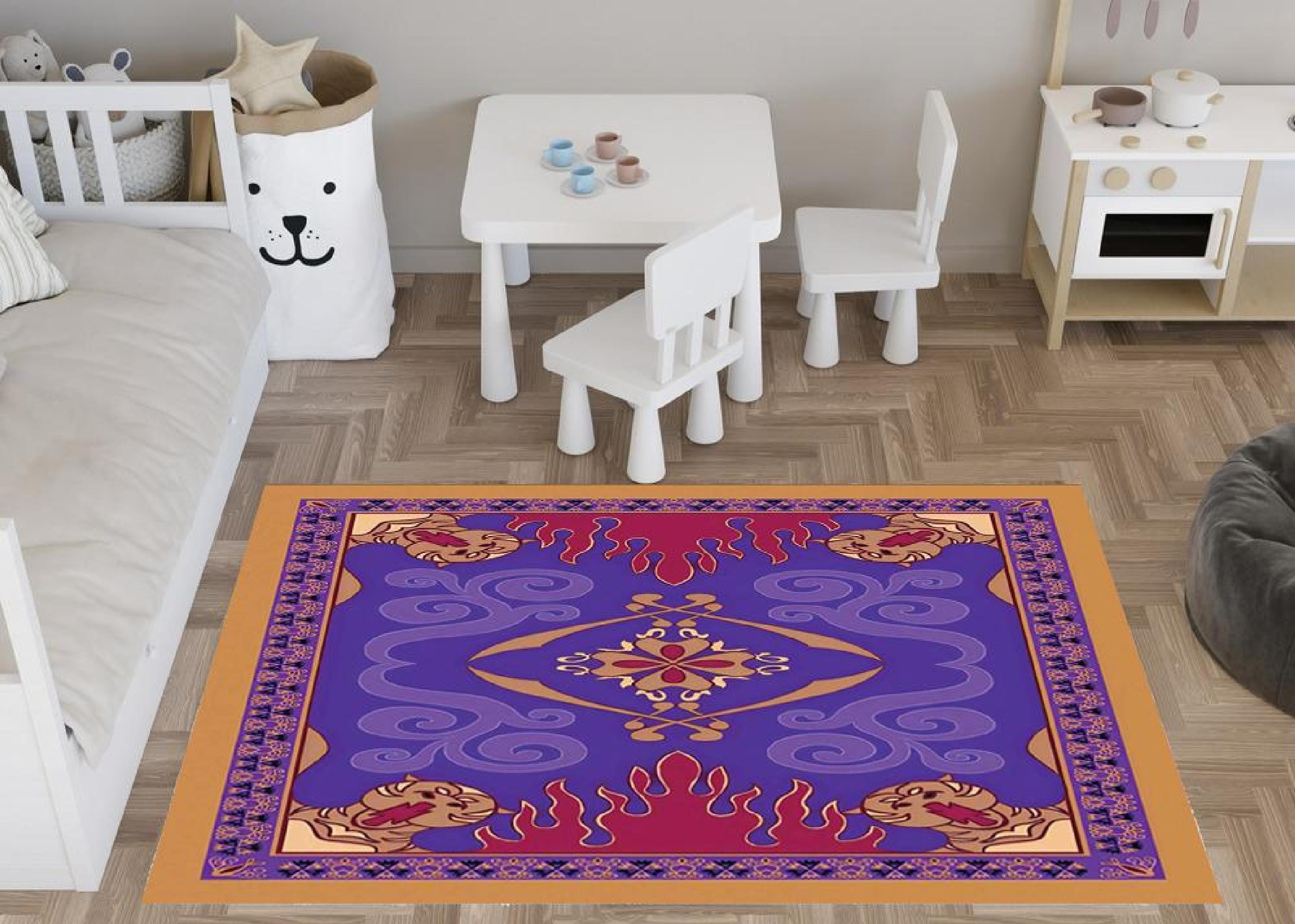 Aladdin Magic Rug, Washable Kids Room Rug, Vibrant Fairytale