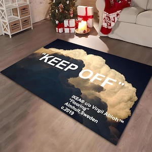 Tappeto personalizzato stampato, nero, di design, antiscivolo, lavabile.