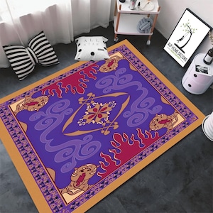 Aladdin Magic Carpet Rug-Oriental Flying Carpet Design for Kids Room,Aladdin&#39;s Rug,Perfect Fairytale Gift Rug, Alaaddin themed Rug, Area Rug