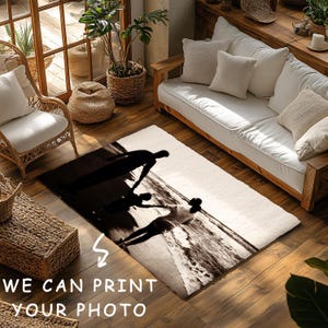 Custom Photo Print Rug, Personalized Area Carpet, Washable Home Decor